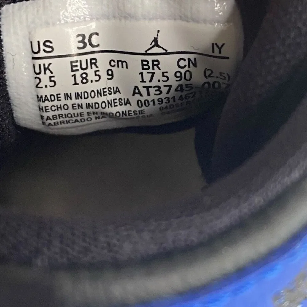 Air Jordan 1 Crib Bootie  Royal 2023 Toddler Shoe Size 3C Blue Black AT3745-007